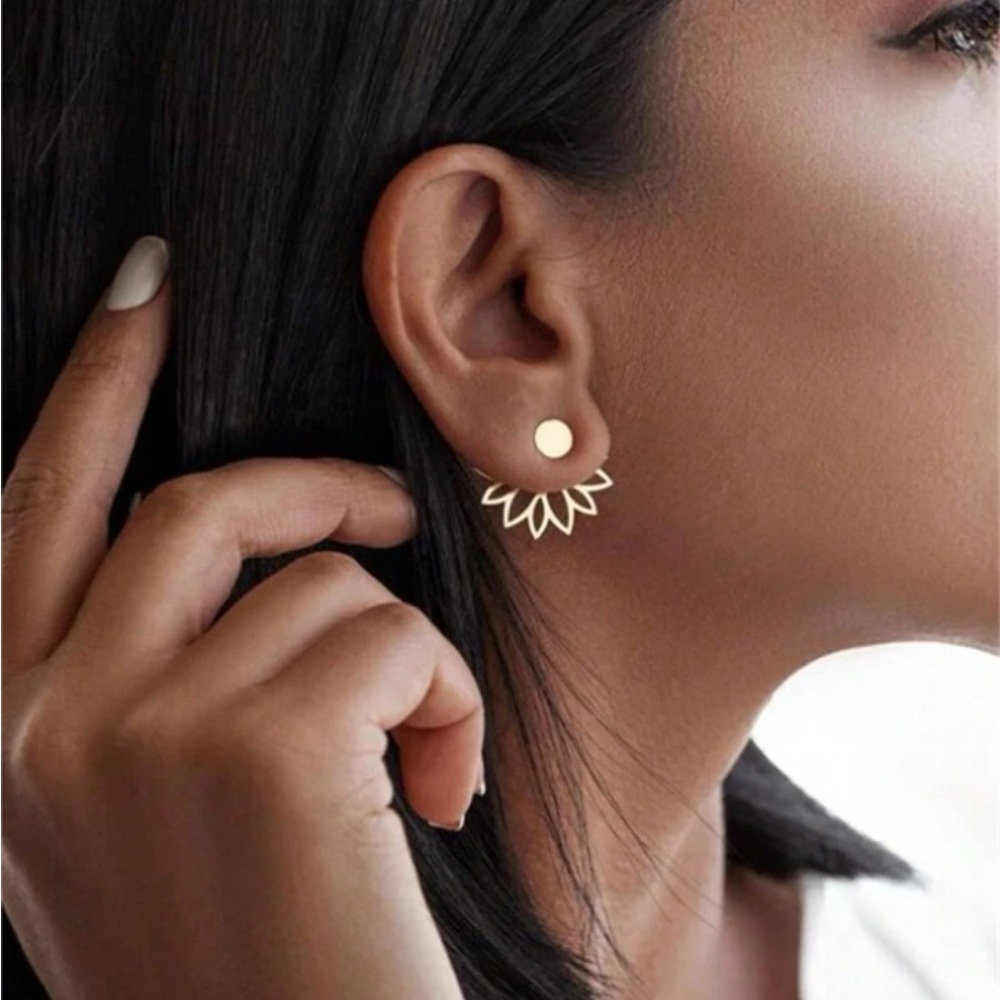 Gold Lotus Stud Earrings
